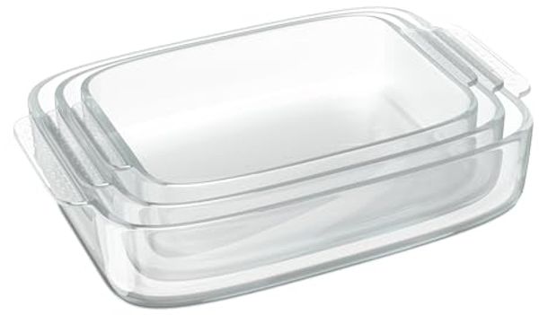 Relaxdays Glas Auflaufform 3er Set