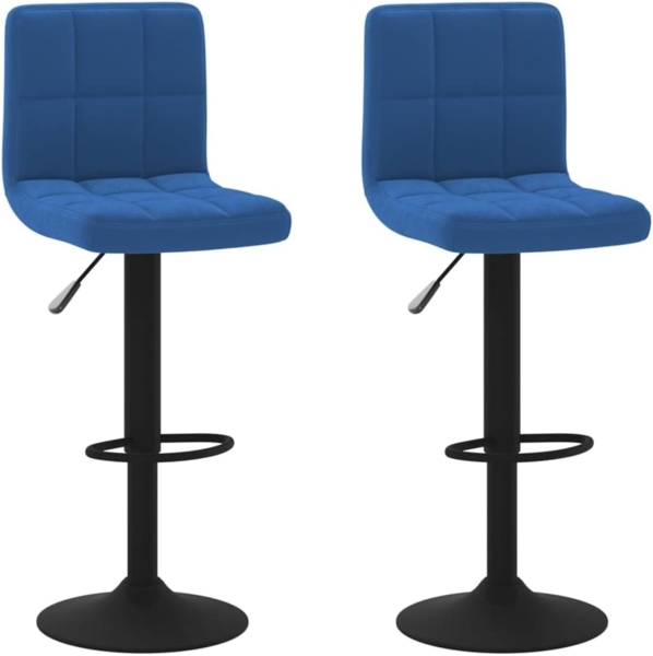 vidaXL Barhocker 2 Stk. Blau Samt 334309
