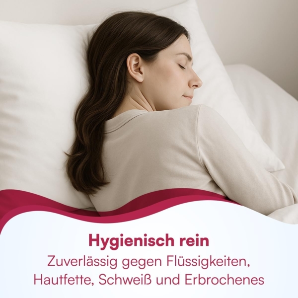 Clinotest Kissenbezug Wasser- und Milbendicht, (2 Stück), Kissenschoner hypoallergen & atmungsaktiv, PU-Bezug waschbar bei 90°C Bild 4