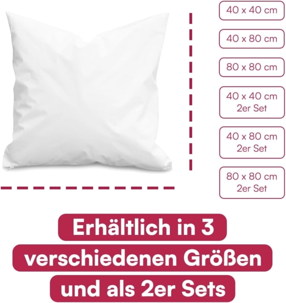 Clinotest Kissenbezug Wasser- und Milbendicht, (2 Stück), Kissenschoner hypoallergen & atmungsaktiv, PU-Bezug waschbar bei 90°C Bild 3