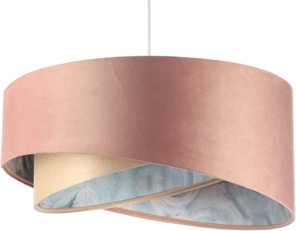 BPS Koncept 060-145 Hängeleuchte Galaxy rosa, gold, minzig, Marmor 1 x E27 Ø 50cm H:105cm dimmbar