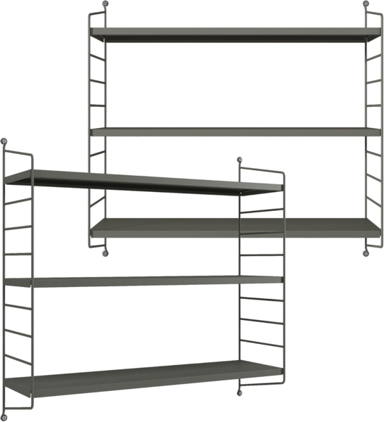 Modulares Wandregal Strängnäs 2er Set Anthrazitgrau [en. casa]