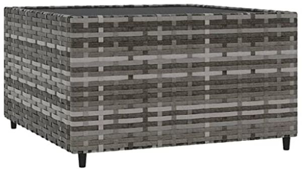 vidaXL Garten-Couchtisch Quadratisch Grau 50x50x30 cm Poly Rattan 319859