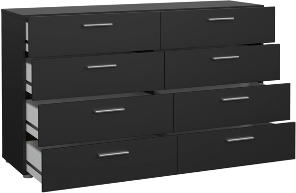 Dmora - Kommode Solene, Wohnzimmerbuffet, Wohnzimmer-Sideboard, Moderne Küchen-Speisekammer, 140x40 h82 cm, Schwarz Bild 6