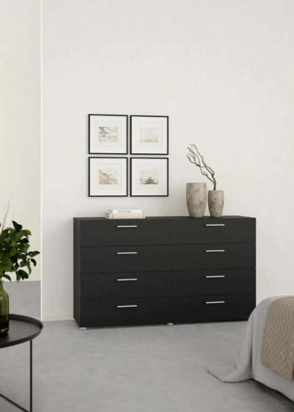 Dmora - Kommode Solene, Wohnzimmerbuffet, Wohnzimmer-Sideboard, Moderne Küchen-Speisekammer, 140x40 h82 cm, Schwarz Bild 1