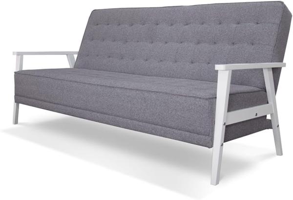 VitaliSpa Schlafsofa Dion mit Klappfunktion, Grau, moderne 3-Sitzer Gästecouch