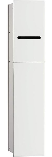 EMCO Asis 2. 0 Unterputz-Schrankmodul für die Klobürstengarnitur, Badezimmerschrank mit Toilettenpapierhalter und extra Fach, Hochschrank mit Push to Open-Funktion, optiwhite