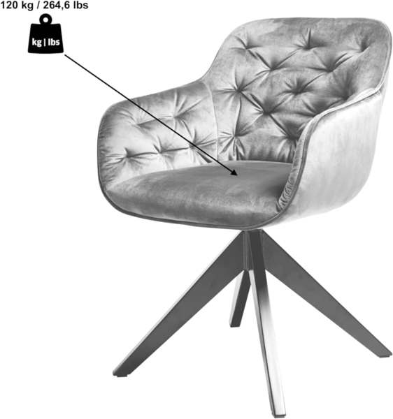 Jahnke ESSZIMMERSTUHL Kensington Twist Lock HELLGRAU MELIERT/SCHWARZ Bild 9