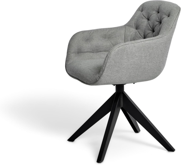 Jahnke ESSZIMMERSTUHL Kensington Twist Lock HELLGRAU MELIERT/SCHWARZ Bild 4