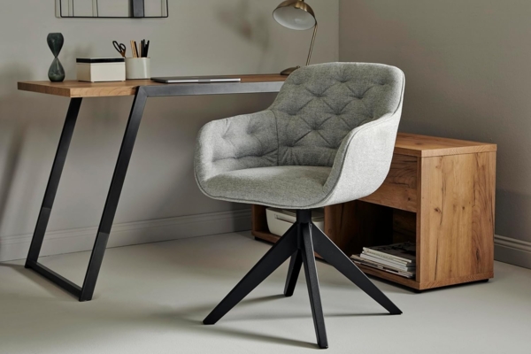 Jahnke ESSZIMMERSTUHL Kensington Twist Lock HELLGRAU MELIERT/SCHWARZ Bild 1