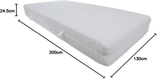 Dibapur® : Q XXL - 9 Zonen Orthopädische Kaltschaummatratze (Q XXL 130x200) x ca. 23,5 cm Kern mit gesteppten Doppeltuchbezug ca. 24,5/25 cm Härtegrad: H3 fest (bis ca. 110 kg) Dibapur® : Q steht für Qualität. Made in Germany Bild 7