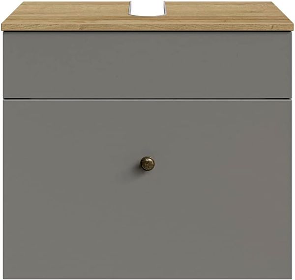 Pelipal Quickset 937 Waschbeckenunterschrank, Holzwerkstoff, Quarzgrau Matt, 53 x 60 x 33 cm