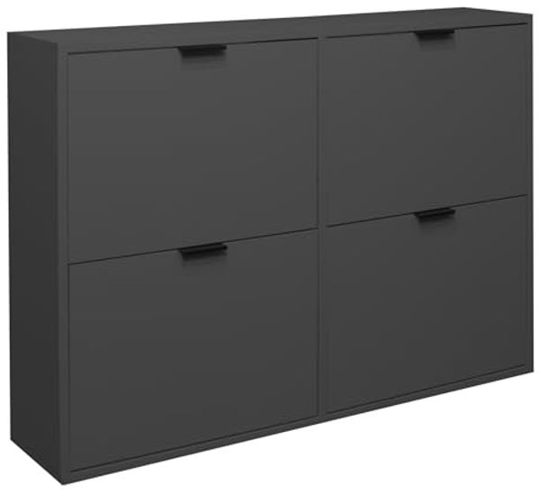 Schuhkipper >Bonnie< in anthrazit matt lack - 120x86x25cm (BxHxT)