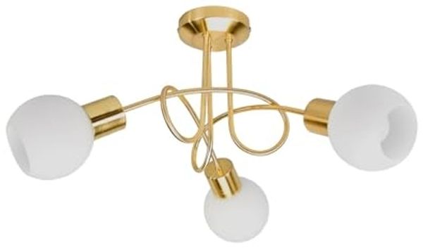Lindby Deckenleuchten Elaina, Metall, Gold / Messing IP20, 3 x 4,5 W LED