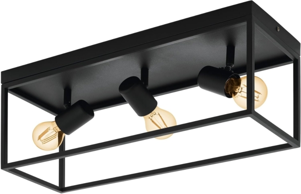 Eglo 98333 Deckenleuchte SILENTINA E27 3X40W Stahl schwarz L:54cm B:18cm H:20,5cm dimmbar