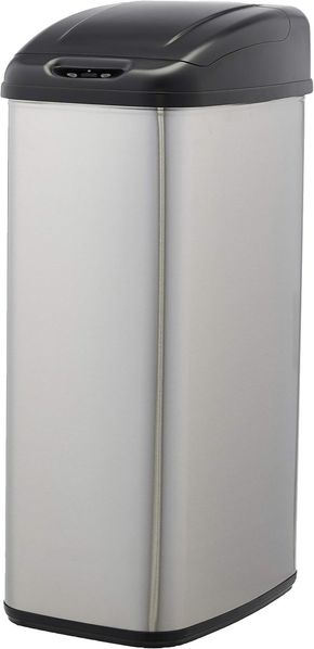 AmazonBasics Automatischer Mülleimer aus Edelstahl, für schmale Räume, 50 l