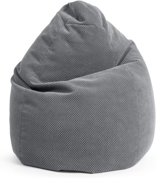SITTING POINT only by MAGMA BeanBag COMODO XL Sitzsack mit Plüsch aus 100% Polyester - 70x110cm, Hülle waschbar, Oeko-TEX Standard-Zertifiziert, mittelgrau