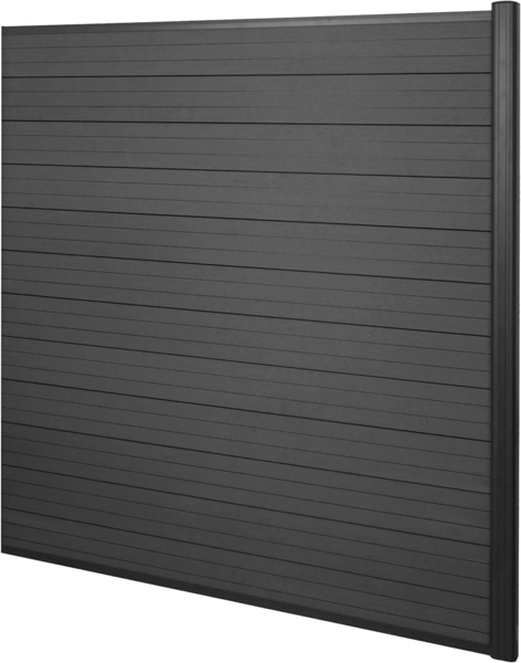 WPC-Sichtschutz Sarthe, Windschutz Zaun, Alu-Pfosten ~ Erweiterungselement, 1,85m anthrazit