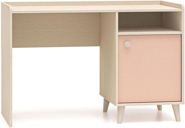 Lomadox Schreibtisch MODICA-131, beige mit rosa, Softclose-Schublade, fühlbare Struktur, 120cm Breit