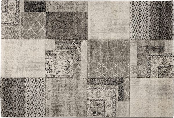Baroni Home Teppich Kurzflor, handgeflochtener Teppich, moderner Wohnzimmerteppich, 120x170 cm, Braun und Silber, Bilder