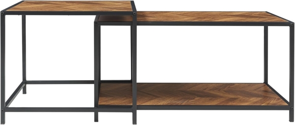 Satztisch Kurghore 2-tlg. Schwarz/Eichenoptik, dunkel [en. casa] Bild 7