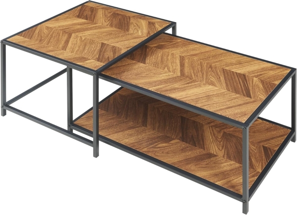 Satztisch Kurghore 2-tlg. Schwarz/Eichenoptik, dunkel [en. casa] Bild 5