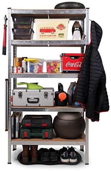 ONDIS24 Schwerlastregal Metallregal Thomas, Lagerregal 90 x 40 x 180 (H) cm, Kellerregal, 1-tlg, 875kg Steckregal mit 5 Einlegeböden, Werkstattregal 5X 175kg belastbar Bild 3