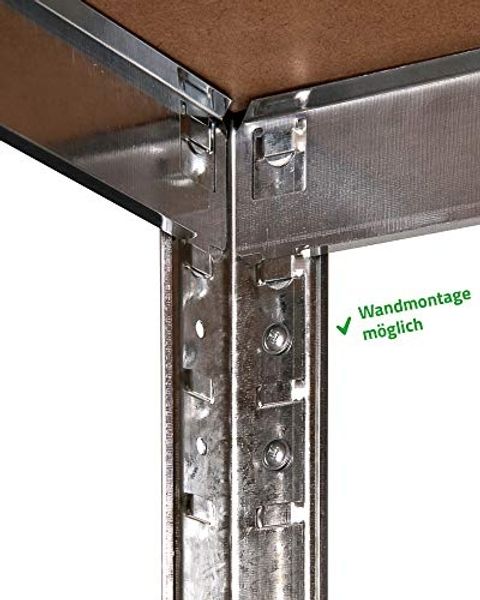 ONDIS24 Schwerlastregal Metallregal Thomas, Lagerregal 90 x 40 x 180 (H) cm, Kellerregal, 1-tlg, 875kg Steckregal mit 5 Einlegeböden, Werkstattregal 5X 175kg belastbar Bild 4