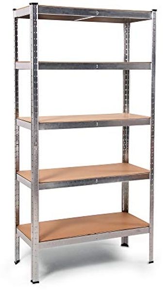 ONDIS24 Schwerlastregal Metallregal Thomas, Lagerregal 90 x 40 x 180 (H) cm, Kellerregal, 1-tlg, 875kg Steckregal mit 5 Einlegeböden, Werkstattregal 5X 175kg belastbar