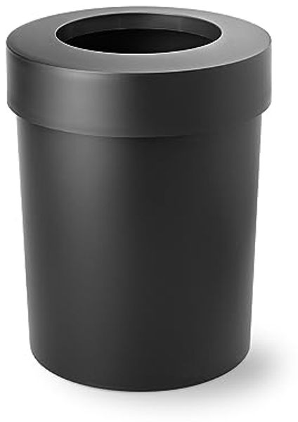 Authentics Midi Cap Papierkorb, Abfalleimer, Mülleimer 20 L, Polypropylen, Schwarz Matt, 1026799