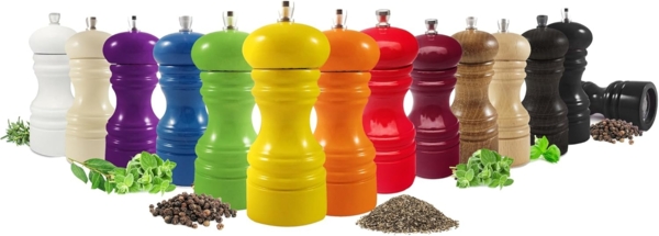 Pfeffermühle Salzmühle in 13 FARBEN Gewürzmühle Hochglanz 12cm MADE IN EU