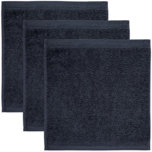 möve Superwuschel Seiftuch 30 x 30 cm aus 100% Baumwolle, dark grey 3er Set