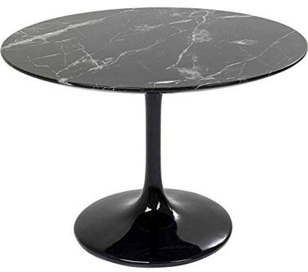 Kare Tisch Solo Marble Schwarz Ø110 Esszimmertische, Polyresin, 110cm