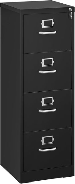 YITAHOME Aktenschrank, Metall, Schwarz, 45.8 x 45 x 133 cm