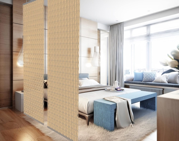 YourCasa Paravent Raumteiler hängend – Lichtdurchlässige Trennwand & Deko, 118x240cm