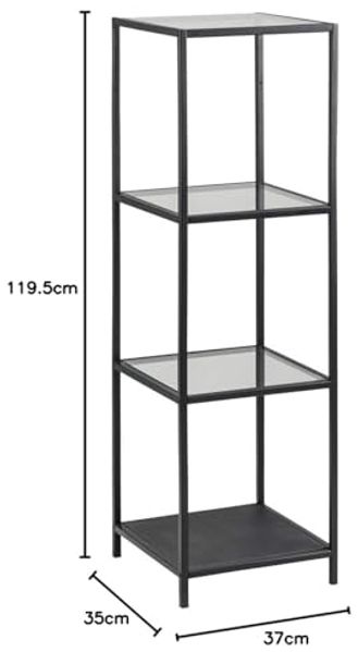 Regal >Carney< in Schwarz/matt aus Metall - 35x119,5x37cm (BxHxT) Bild 2