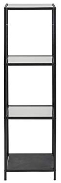 Regal >Carney< in Schwarz/matt aus Metall - 35x119,5x37cm (BxHxT) Bild 3