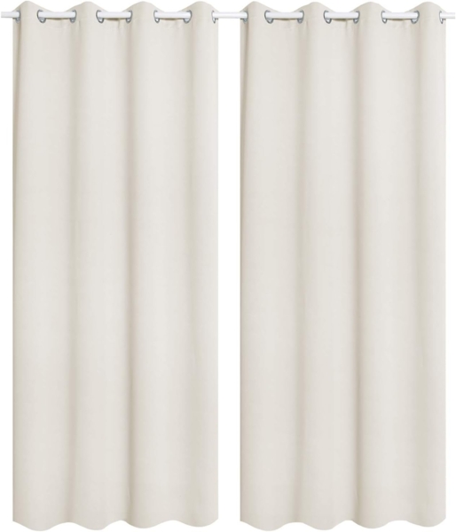 Woltu Vorhang (2 St), Ösen, blickdicht, Leichte Wärmeisolierend Kälteschutz