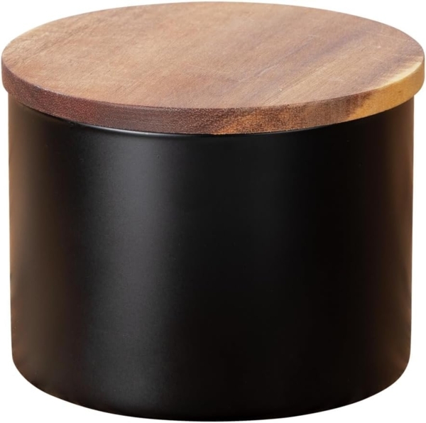 WENKO Vorratsdose Modell Mio, Borosilikatglas, (1-tlg), Frischhaltedose für Lebensmittel, luftdichter Deckel aus Akazienholz