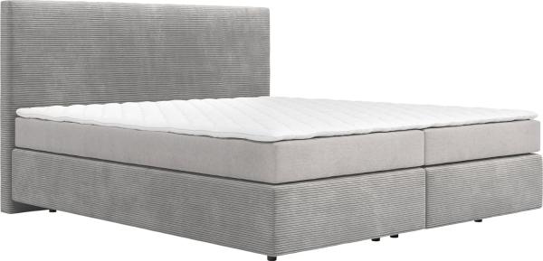 Boxspringbett Dream-Well mit Matratze und Topper Silbergrau 180x200