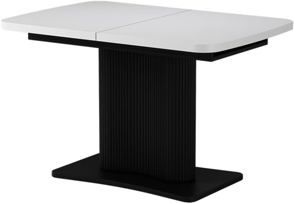 Esstisch Fenaro Weiß/Schwarz 120 x 80 cm ausziehbar Vicco