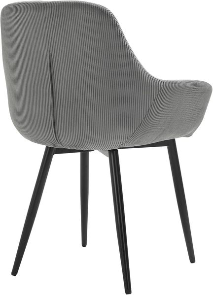 Armlehnstuhl 2er Set mit Cord-Optik Grau und Metallgestell 64 x 59 x 86 cm Bild 6
