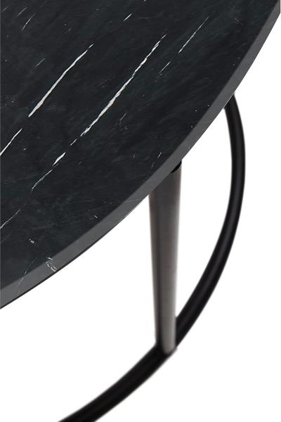 Couchtisch Wohnzimmer Beistelltisch rund Marmor Stein ca. 80 cm BELFORT Schwarz Bild 5