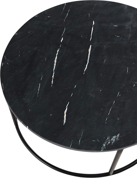 Couchtisch Wohnzimmer Beistelltisch rund Marmor Stein ca. 80 cm BELFORT Schwarz Bild 6