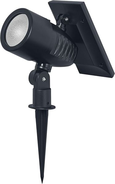 Osram SMART+ Outdoor Bluetooth Solar-Gartenspieß Spot, mit regulierbarem Weißlicht (3000K-6500K) + Farblicht, ohne Strom nutzbar, bis acht Stunden Brenndauer, Schutzklasse IP44, schwarz