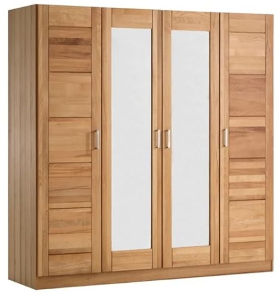 Meble Stolrus Kleiderschrank Pia 4S (Kernbuche) zeitloses Design