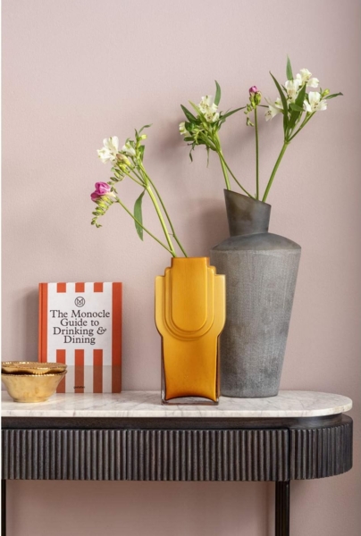 Kare Konsole Glenn, schwarz/grau/weiß, Flurkonsole, 2 Schubläden, Mango Massivholz, heller Marmorplatte, Naturstein, verdeckte Griffmulden, Riffeloptik, 80 x 100 x 32 cm (H/B/T) Bild 3