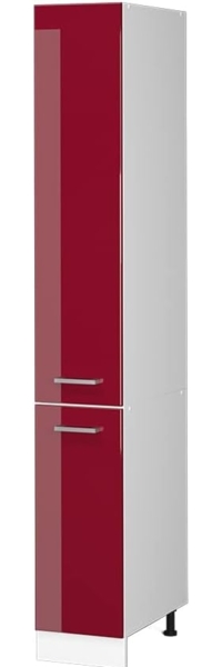 Hochschrank R-Line Bordeaux Hochglanz 30 cm mit Türen Vicco