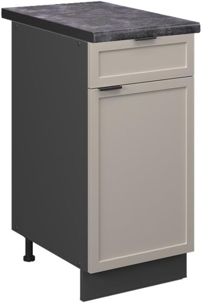 Vicco Küchenunterschrank GrauBeige 40 cm , AP Anthrazit, Fame-Line