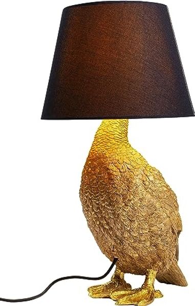 Kare Design Tischlampe Animal Duck Gold/Braun, Entenleuchte, Tiermotiv, Dekoleuchte, Tischleuchte, Schreibtischlampe Kinder, Lampe für Wohnzimmer, Schlafzimmer, 53 x 31 x 31 cm (H/B/T)